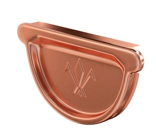 Водосток Aquasistem, система 125x90 - Заглушка желоба универсальная медная d125мм купить в Кировске