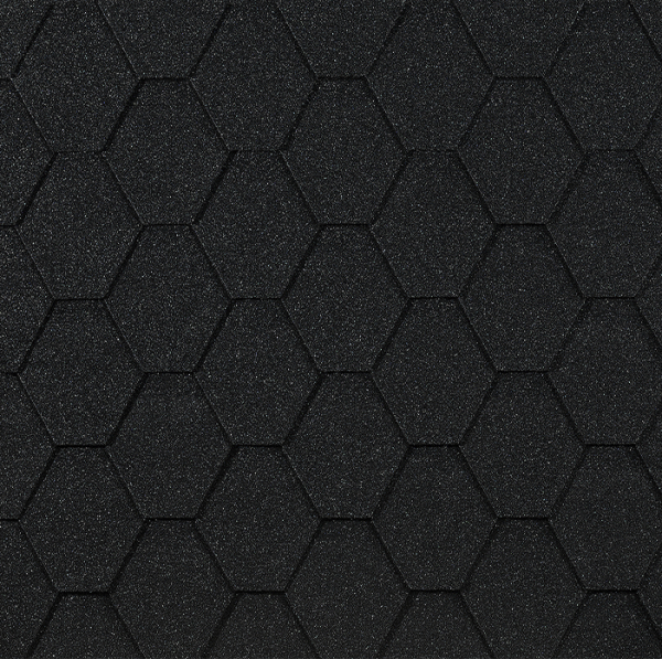 Гибкая черепица EURASIA Docke, Коллекция ШЕСТИГРАННИК Чёрный купить в Кировске