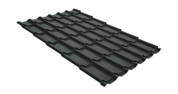 Металлочерепица классик GL 0,5 GreenCoat Pural Matt RR 23 темно-серый (RAL 7024 мокрый асфальт) купить в Кировске