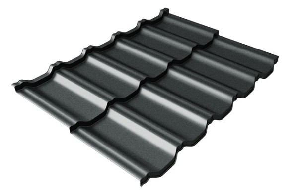 Металлочерепица модульная Квинта Uno Grand Line c 3D резом 0,5 GreenСoat Pural Matt RR2Н3 (RAL 7016 антрацитово-серый) купить в Кировске