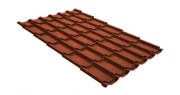 Металлочерепица классик GL 0,5 GreenCoat Pural RR 750 кирпично-красный (RAL 8004 терракота) купить в Кировске