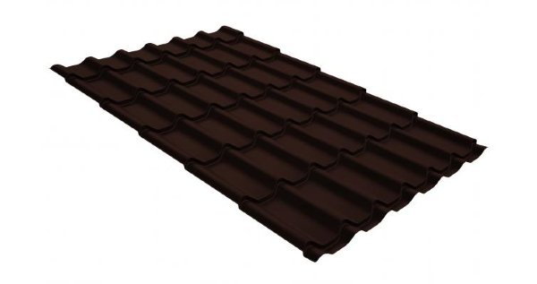 Металлочерепица классик GL 0,5 GreenCoat Pural RR 887 шоколадно-коричневый (RAL 8017 шоколад) купить в Кировске