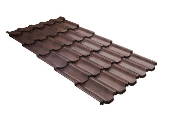 Металлочерепица квинта плюс с  3D резом 0,45 Safari Twincolor Brown купить в Кировске