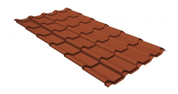 Металлочерепица камея GL 0,5 GreenCoat Pural RR 750 кирпично-красный (RAL 8004 терракота) купить в Кировске