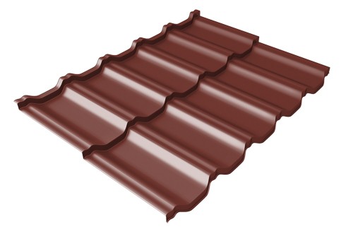 Металлочерепица модульная Квинта Uno Grand Line c 3D резом 0,5 Satin RAL 3009 оксидно-красный купить в Кировске