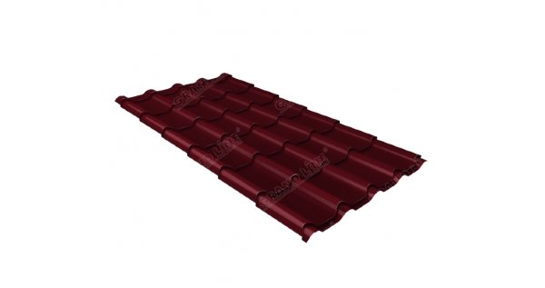 Металлочерепица камея 0,5 Satin RAL 3005 красное вино купить в Кировске