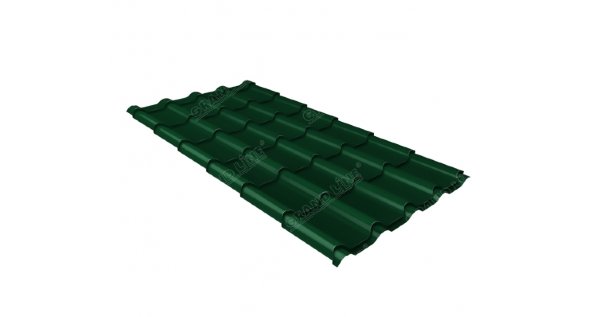 Металлочерепица камея 0,5 Satin RAL 6005 зеленый мох купить в Кировске