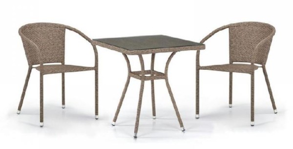 Комплект плетеной мебели AFINA из иск. ротанга T282BNT/Y137C-W56 Light Brown 2Pcs купить в Кировске