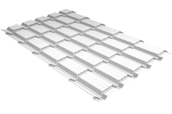 Металлочерепица GL квадро профи 0,5 Satin RAL 9003 сигнальный белый купить в Кировске