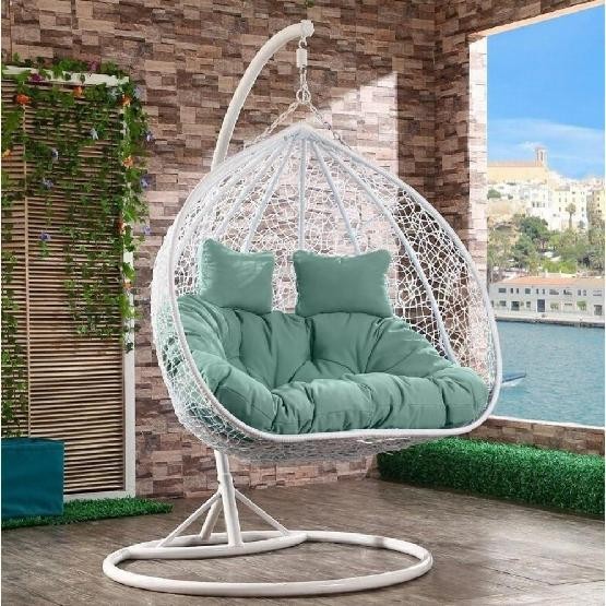 Кресло Подвесное из искусственного ротанга AFM-109A White/Green купить в Кировске