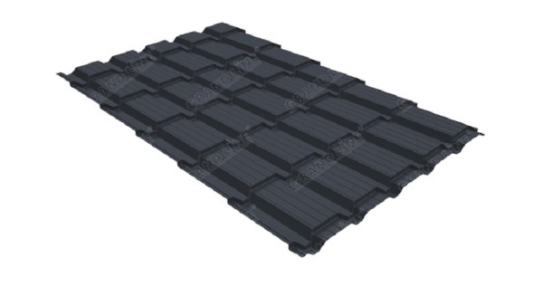 Металлочерепица GL квадро профи 0,5 Satin RAL 7024 мокрый асфальт купить в Кировске