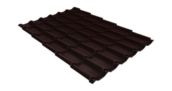 Металлочерепица классик GL 0,5 Velur20 RAL 8017 шоколад купить в Кировске