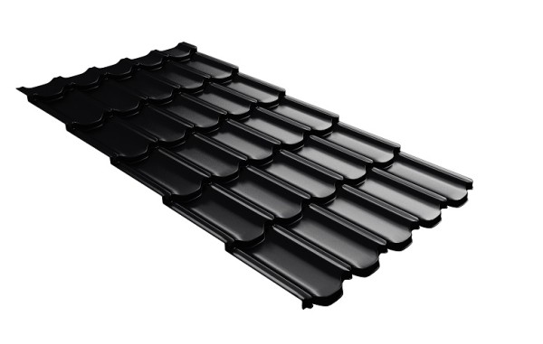 Металлочерепица квинта плюс с 3D резом 0,5 Satin RAL 9005 черный купить в Кировске