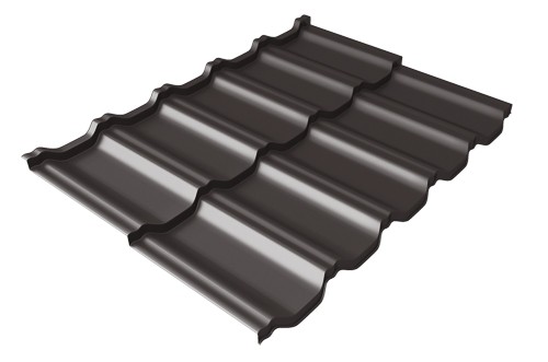 Металлочерепица модульная Квинта Uno Grand Line c 3D резом 0,5 Satin RR 32 темно-коричневый купить в Кировске