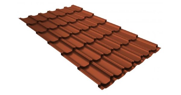 Металлочерепица квинта плюс 0,5 GreenCoat Pural RR 750 кирпично-красный (RAL 8004 терракота) купить в Кировске